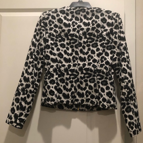 CALVIN KLEIN NWOT BLAZER SIZE:4 LEOPARD 🐆 PRINT LS Size:4 - Picture 7 of 8